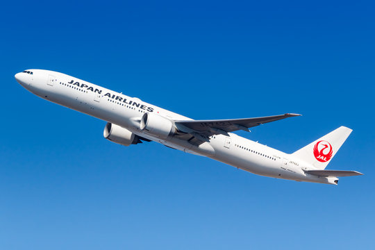 Japan Airlines Boeing 777-300ER airplane New York JFK airport