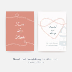 Nautical wedding vector design