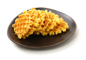 Waffles on a white background 