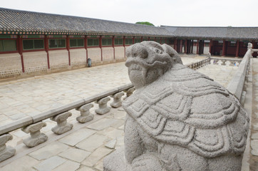 A stone turtle in Gyeongbokgung Palace. Koreans respect turtles as symbols of long life, good life, and knowledge of the future.