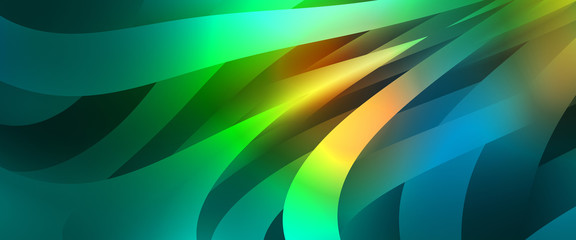 Abstract background with colorful gradient. Vibrant graphic wallpaper with stripes design. Fluid 2D illustration of modern movement.