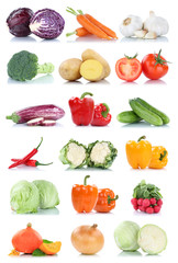 Collection of vegetables tomatoes carrots lettuce onion fresh food vegetable isolated