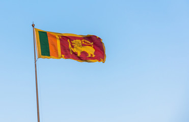Sri Lanka flag on blue sky