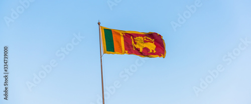 Sri Lanka flag on blue sky