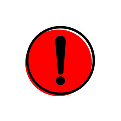Attention icon, exclamation mark icon flat design illustration