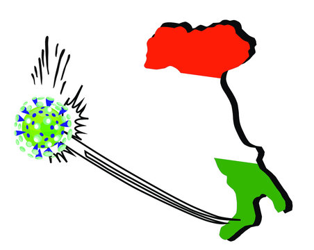 Ce la faremo! Un'immagine simbolica dell'Italia colorata dal tricolore nazionale che ha vinto l'epidemia di un nuovo virus.