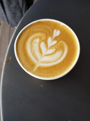 cup of coffee on black background