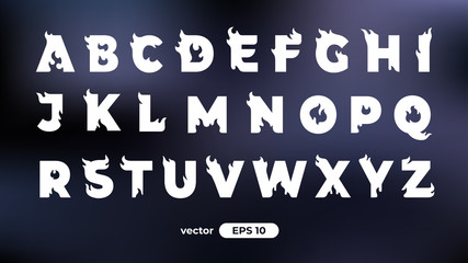 Fire alphabet. Burning letters. Flat style vector illustration. Font set isolated on a white background. Cartoon simple modern design. © Ihor