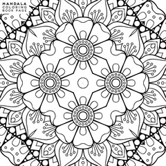 Flower Mandala. Coloringbook page template
