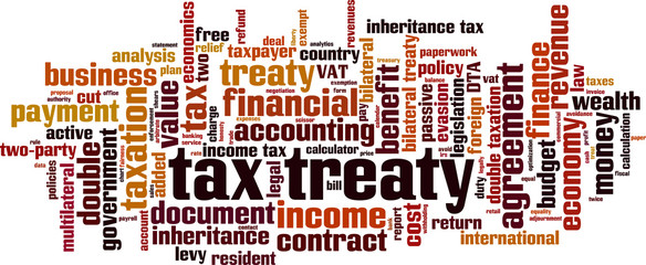 Tax treaty word cloud
