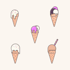 Sweet and delicious vector ice cream set