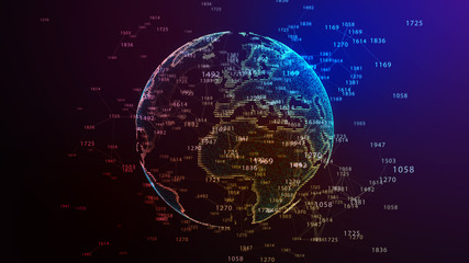 Concept of Network, internet communication. 3d illustration.