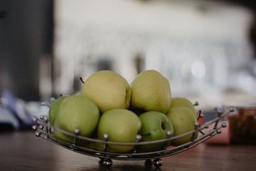 green apples on a table