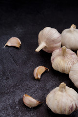 Garlic clove on dark background