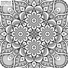 Flower Mandala. Coloringbook page template