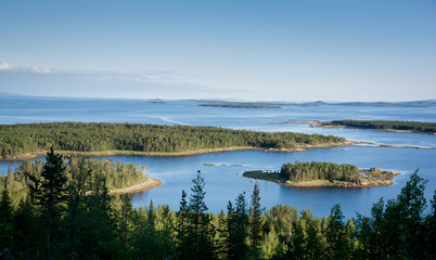 Islands in the White sea in the early summer morning