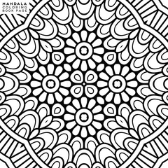Flower Mandala. Coloringbook page template