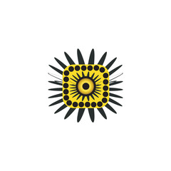 Aboriginal art dots painting icon logo design