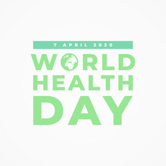 World Health day 7 april 2020 vector design with light green and blue colors on a light background. 