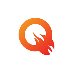 Q letter initial icon logo design