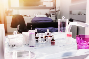 Permanent make-up cosmetologist workplace