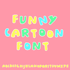 Handdrawn pen contours bold font. Modern grunge lettering. Vector illustration.