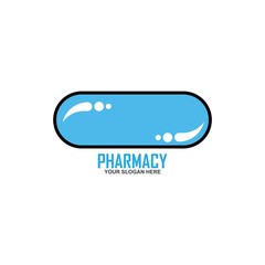 Capsule pharmacy medical logo template