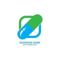 Capsule pharmacy medical logo template