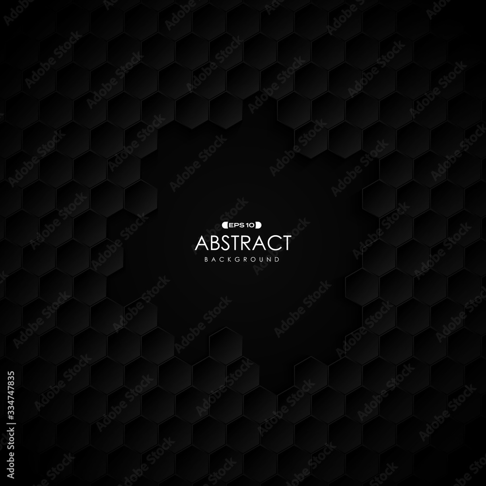Aufkleber abstract gradient black hexagonal pattern artwork cover design background. illustration vector eps10