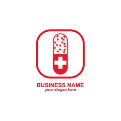 Capsule pharmacy medical logo template