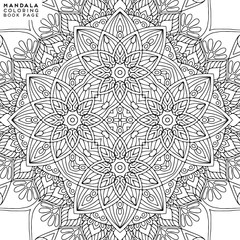 Flower Mandala. Coloringbook page template