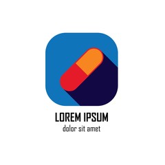 Capsule pharmacy medical logo template