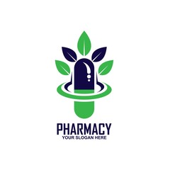Capsule pharmacy medical logo template