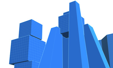 Fototapeta na wymiar abstract architecture city geometric background 3d illustration 