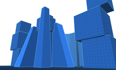 Obraz na płótnie Canvas abstract architecture city geometric background 3d illustration 