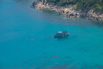 panoramic view of beach from the top, Thailand