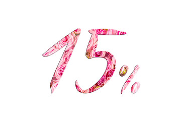 Promotion of the poster sale or 15 percent discount for sale in the store