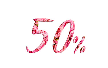 Promotion of the poster sale or 50 percent discount for sale in the store