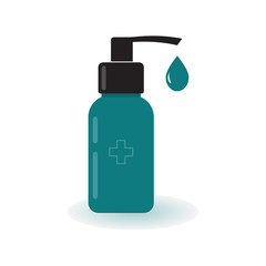 Disinfectant hygienic antibacterial liquid soap. Vector illustration.