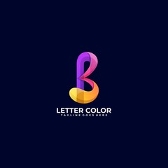 Vector Logo Illustration Abstract Letter Gradient Colorful Style.