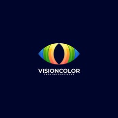 Vector Logo Illustration Vision Gradient Colorful Style.