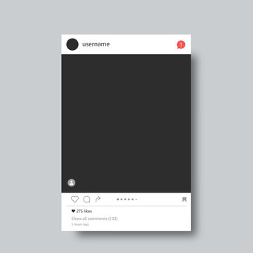Photo frame inspired by instagram for friends internet sharing. Vector template