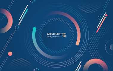 Gradient circle shapes on classic blue background. Futuristic background concept. Vector EPS 10