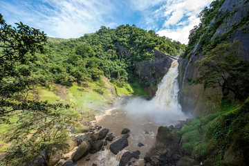 Naklejka na ściany i meble Beautiful Dunhinda waterfall in Sri Lanka