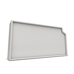 American state of Kansas, simple 3D map in white grey. 3D Rendering