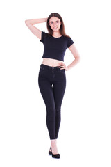 Fototapeta premium Fashion portrait of a young beautiful woman