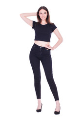 Fototapeta premium Fashion portrait of a young beautiful woman