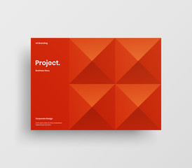 Creative business presentation vector A4 horizontal orientation front page mock up. Modern corporate report cover abstract geometric illustration design layout. Company identity brochure template.