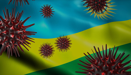Corona Virus Outbreak with Rwanda Flag Coronavirus Concept