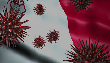 Corona Virus Outbreak with Malta Flag Coronavirus Concept